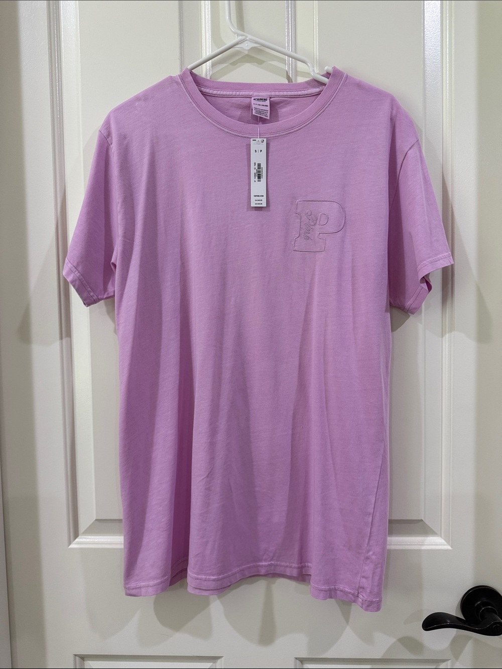 PINK Victoria's Secret Lavender Short Sleeve Campus Crew T-shirt